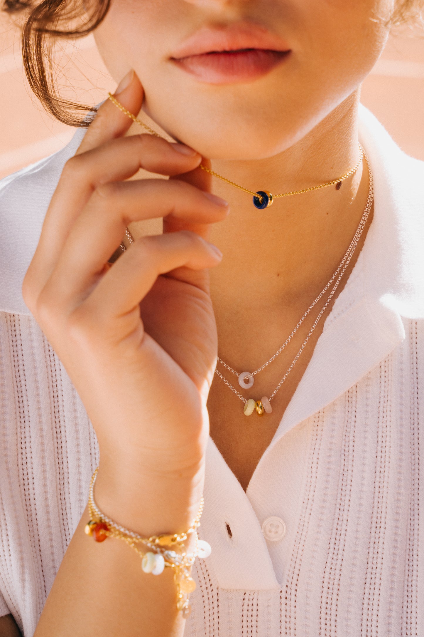 Donut Necklace Suki Gemstone Gold