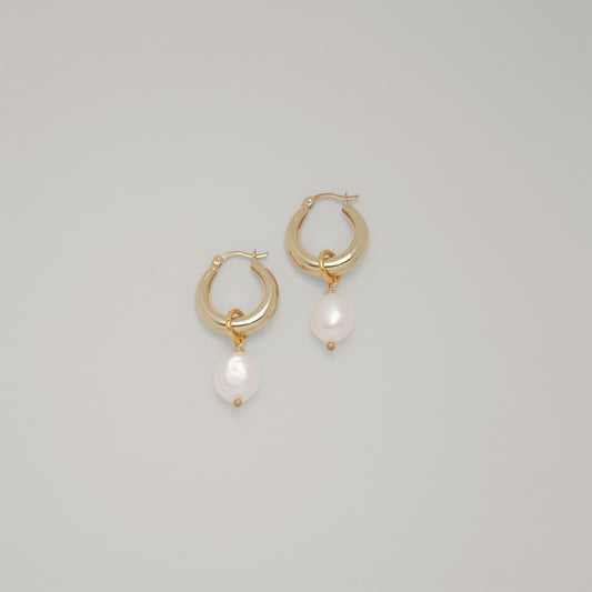 Marta Hoops with Pearl Pendant