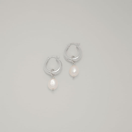 Marta Hoops with Pearl Pendant