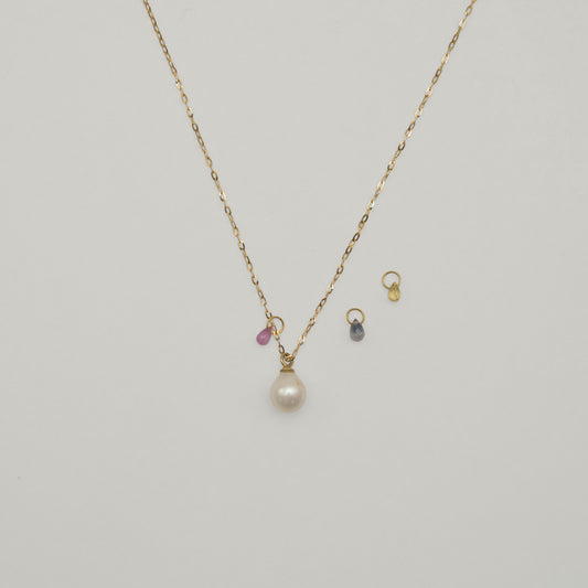 14K Gold Sapphire & Pearl Necklace Morena