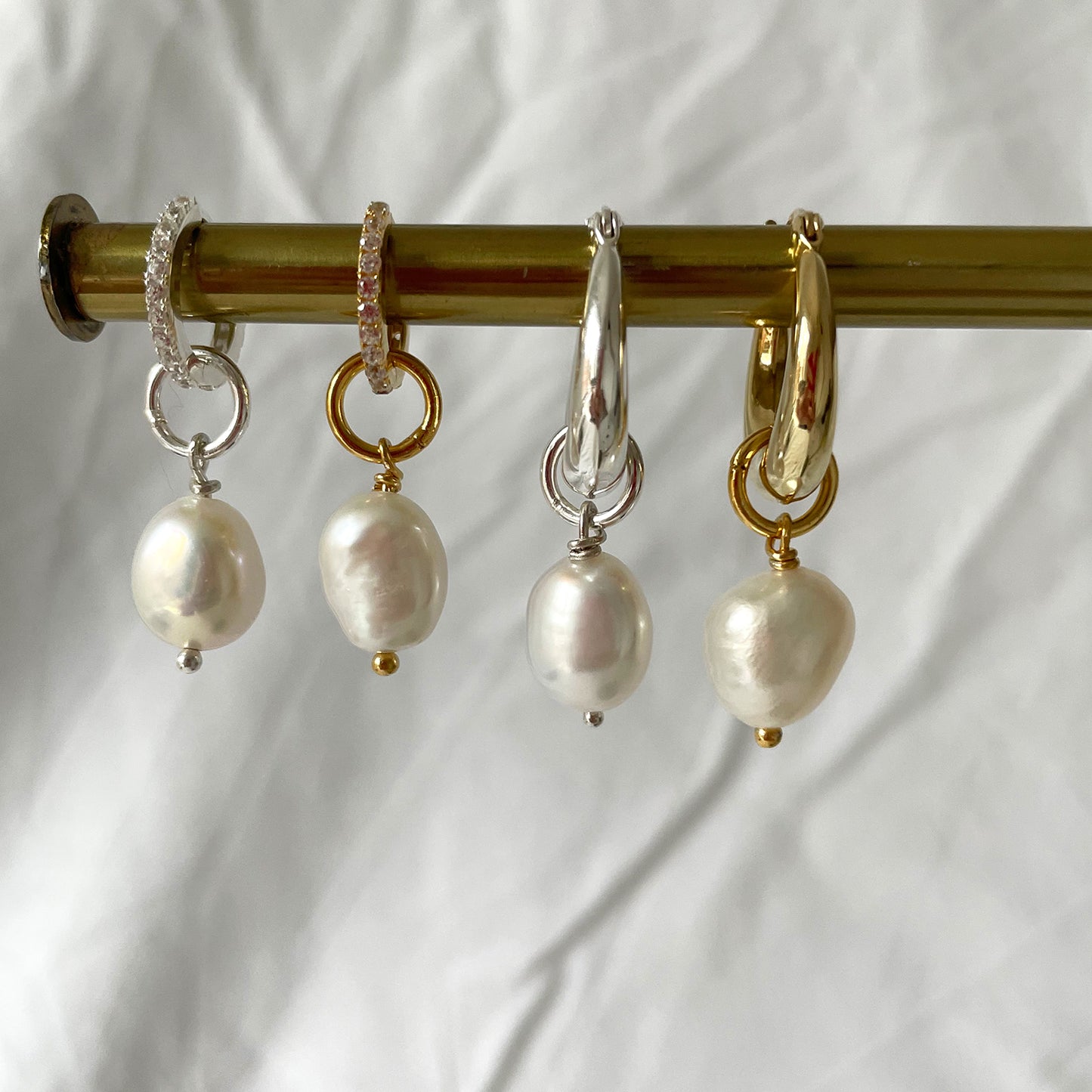 Marta Hoops with Pearl Pendant